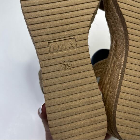 MIA Brittni Espadrille wedges blue white - 7.5 - Picture 10 of 12